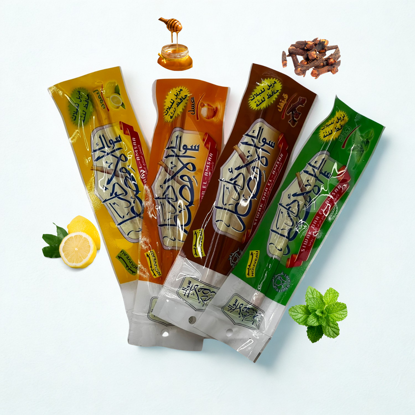 Miswak – Natürliche Zahnbürste aus dem Salvadora-Persica-Baum (Nelke, Zitrone, Honig oder Minze)