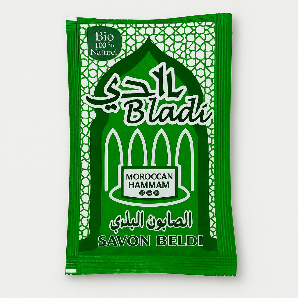 Lot de 5 savons Beldi en sachet – Savon noir traditionnel du Maroc