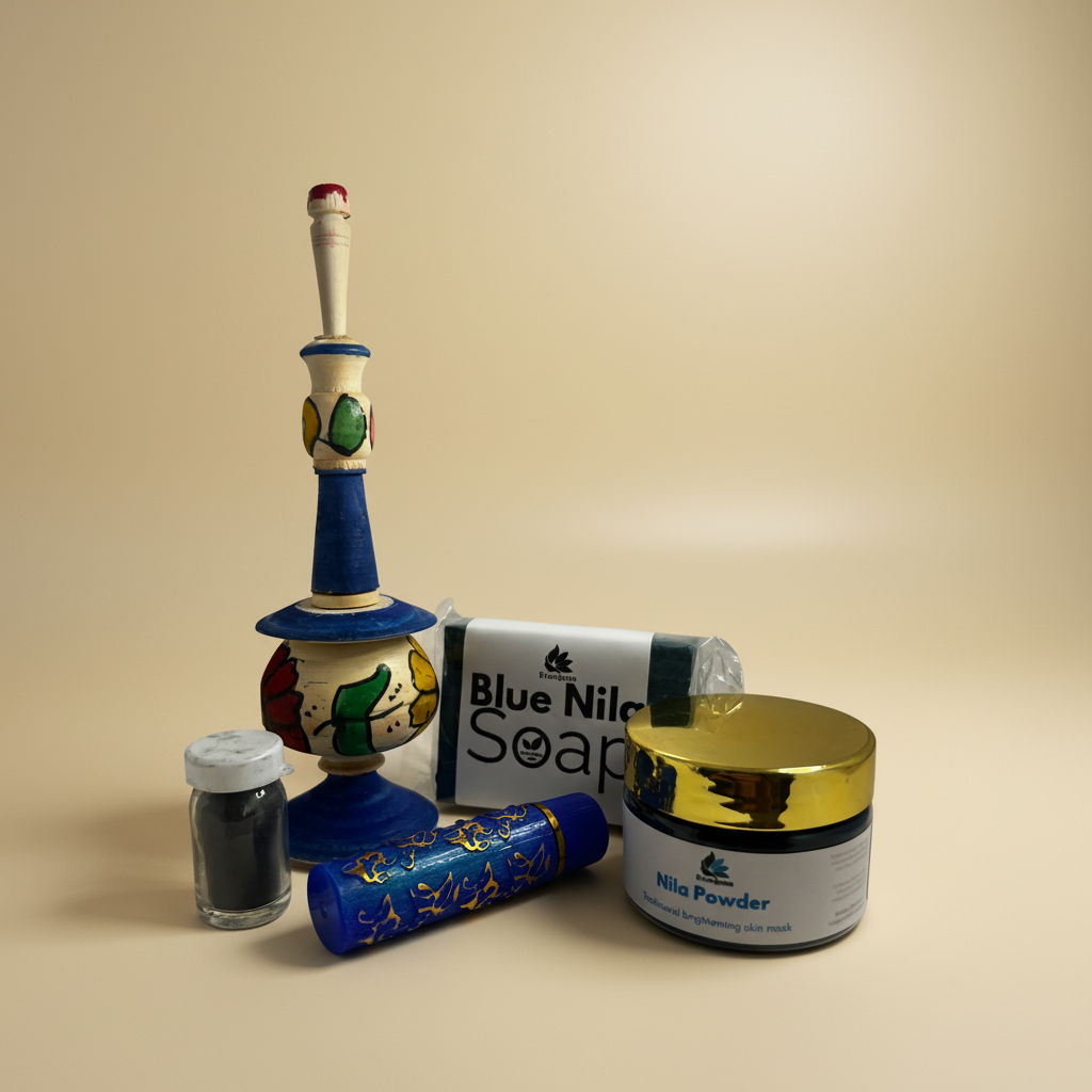 Blue Nila Set cremefarbener Hintergrund