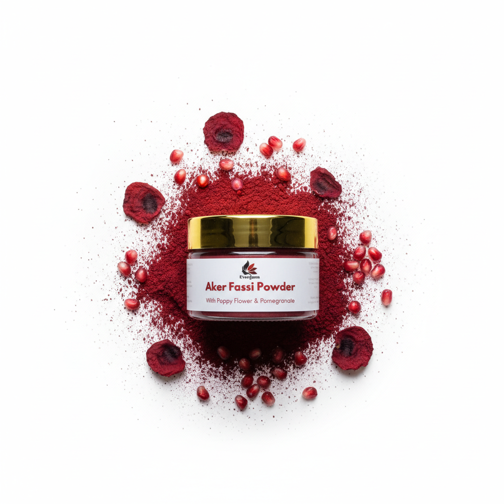Premium reine Aker fassi Pulver marokko natur kosmetik hautpflege lip and cheek stain blush Evargana Rosa Glow
