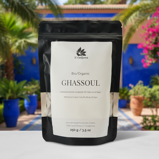 Ghassoul Stein (Rhassoul) – Reine marokkanische Lavaerde für Haut & Haar | 100 % Natur | 250 g