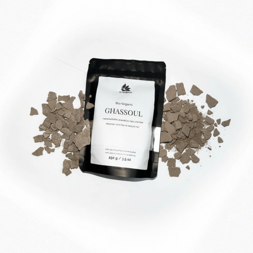 Pierre de ghassoul (Rhassoul) – Argile de lave marocaine pure pour la peau et les cheveux | 100 % naturelle | 250 g