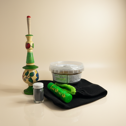 Grünes Marokkanisches Beauty & Hammam Bundle – Khol, Schwarze Seife, Kessa & Magischer Lippenstift | Evargana