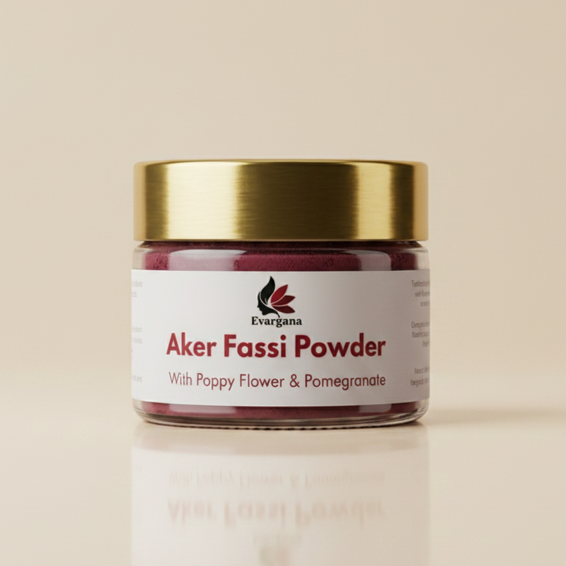 Aker Fassi Pulver – 100 % Natur | Traditionelles marokkanisches Schönheitsritual | Evargana
