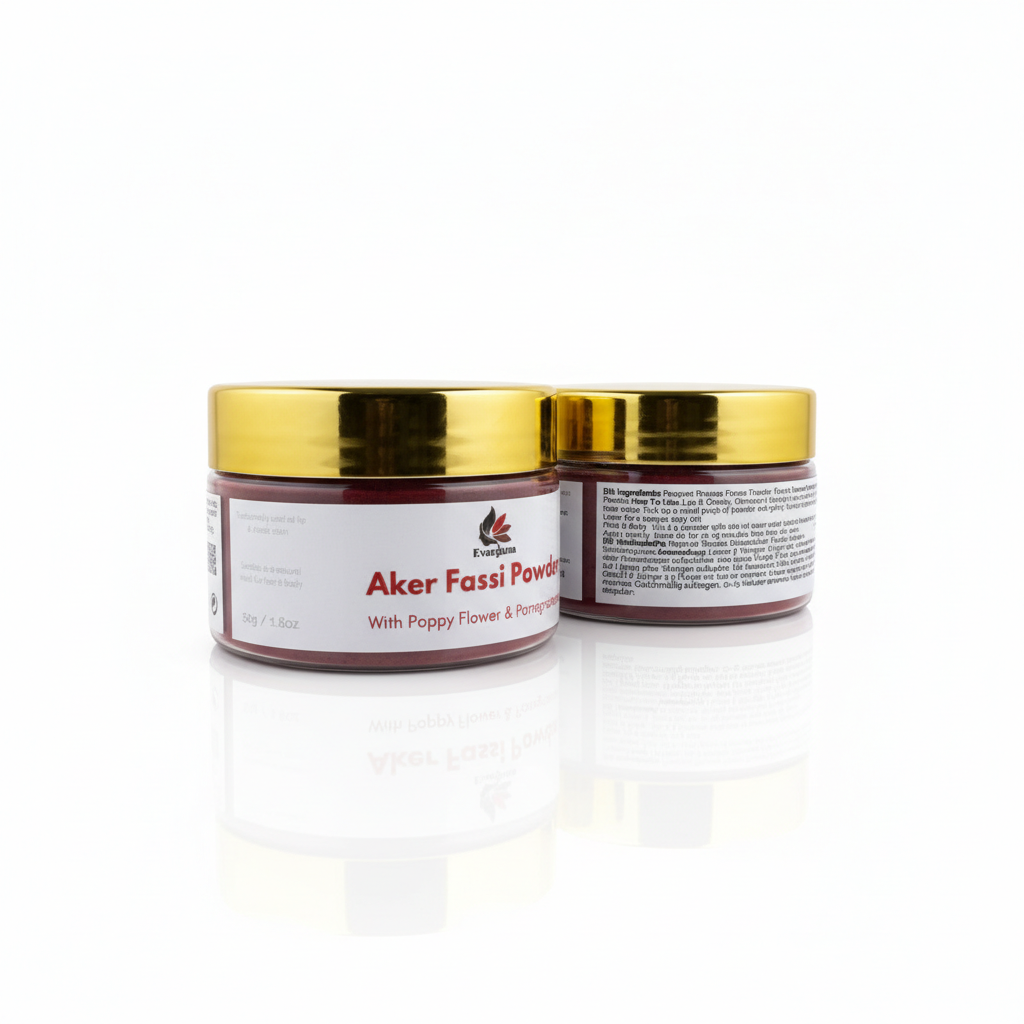 Aker Fassi Pulver – 100 % Natur | Traditionelles marokkanisches Schönheitsritual | Evargana