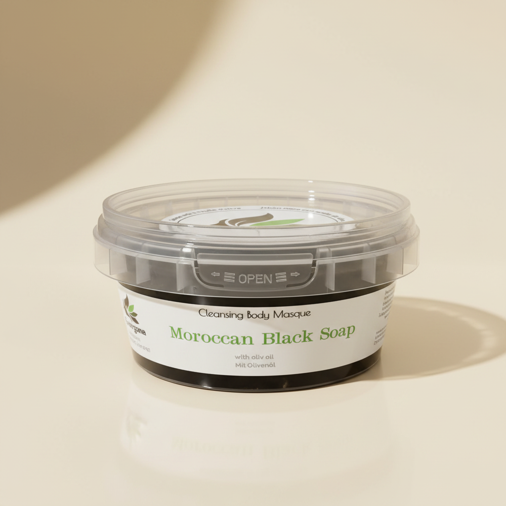 Beldi Seife 150 g – Original Marokkanische Schwarze Seife mit Olivenöl | Hammam Peeling & Tiefenreinigung