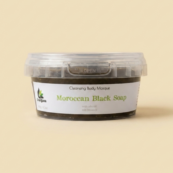 Beldi Seife 150 g – Original Marokkanische Schwarze Seife mit Olivenöl | Hammam Peeling & Tiefenreinigung