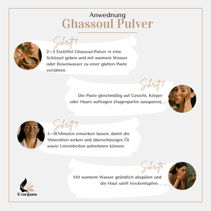 Ghassoul Pulver 150 g – Marokkanische Lavaerde für Gesicht, Körper & Haar | 100 % Natur, Detox & Pflege