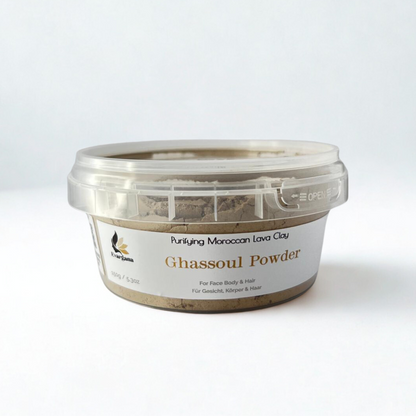 Ghassoul Pulver 150 g – Marokkanische Lavaerde für Gesicht, Körper & Haar | 100 % Natur, Detox & Pflege