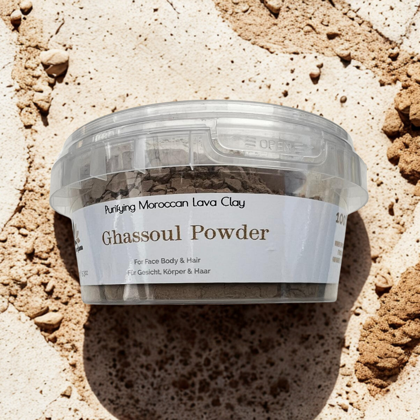 Ghassoul Pulver 150 g – Marokkanische Lavaerde für Gesicht, Körper & Haar | 100 % Natur, Detox & Pflege