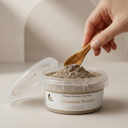 Ghassoul Pulver 150 g – Marokkanische Lavaerde für Gesicht, Körper & Haar | 100 % Natur, Detox & Pflege