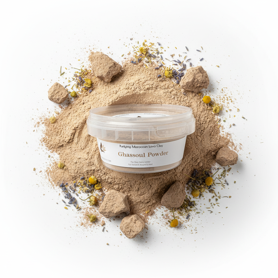Ghassoul Pulver 150 g – Marokkanische Lavaerde für Gesicht, Körper & Haar | 100 % Natur, Detox & Pflege