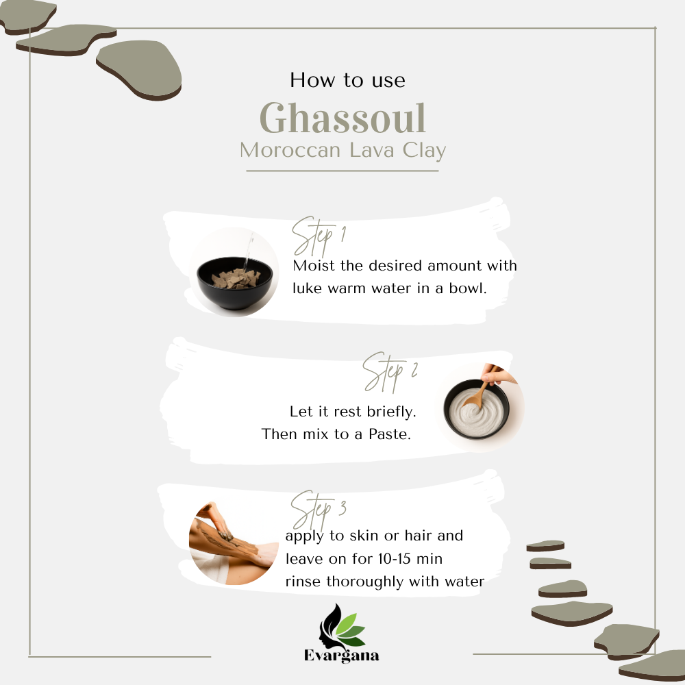 Pierre de ghassoul (Rhassoul) – Argile de lave marocaine pure pour la peau et les cheveux | 100 % naturelle | 250 g
