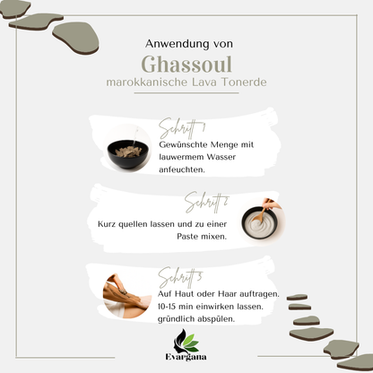 Pierre de ghassoul (Rhassoul) – Argile de lave marocaine pure pour la peau et les cheveux | 100 % naturelle | 250 g