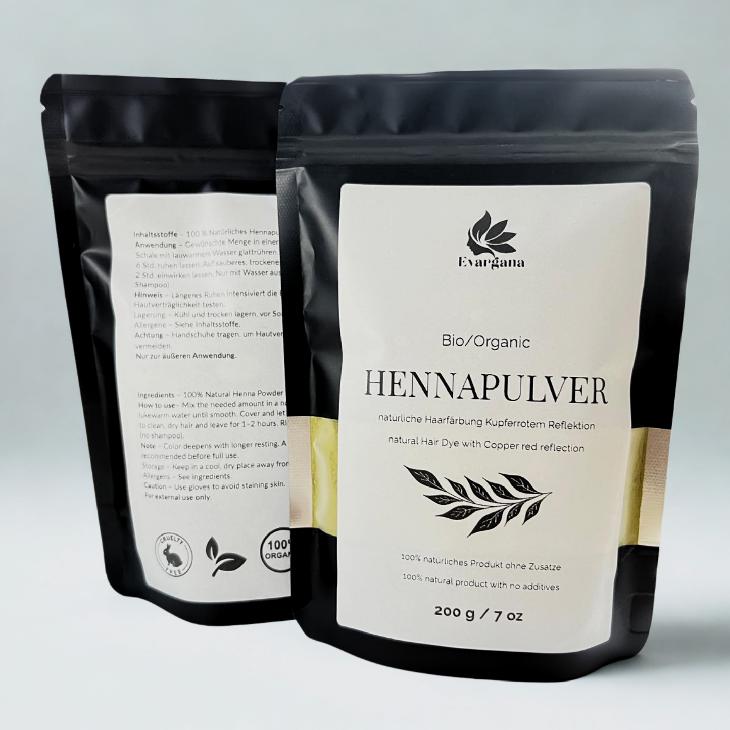 Henna Pulver – 100 % Natur, 200 g im wiederverschließbaren Beutel