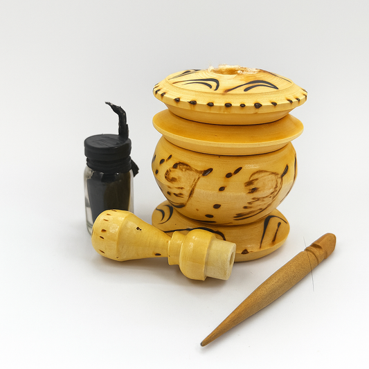 Khôl marocain avec récipient et applicateur – Poudre pour les yeux traditionnelle, faite à la main