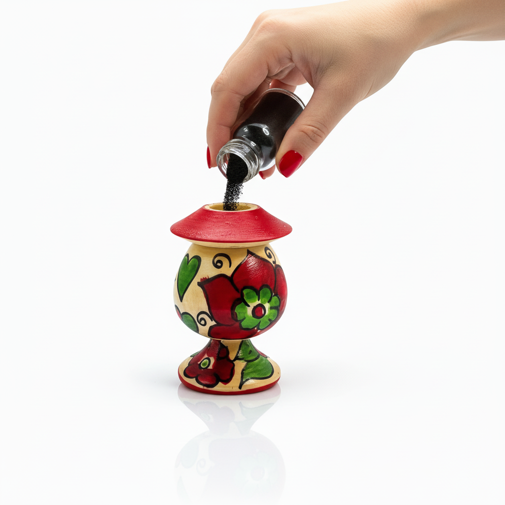 Marokkanischer Khol mit Behälter – Traditionelles Augenpulver inkl. Applikator