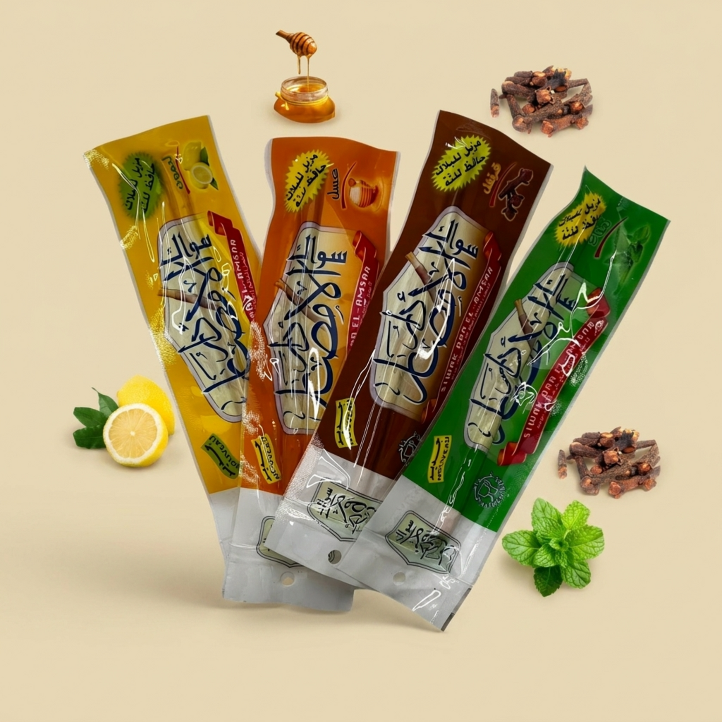 Miswak – Natürliche Zahnbürste aus dem Salvadora-Persica-Baum (Nelke, Zitrone, Honig oder Minze)
