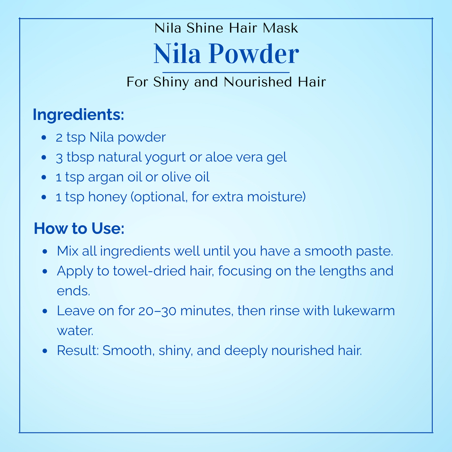 Nila Pulver 50 g – Traditionelles marokkanisches Indigo-Pulver für Haut & Spa