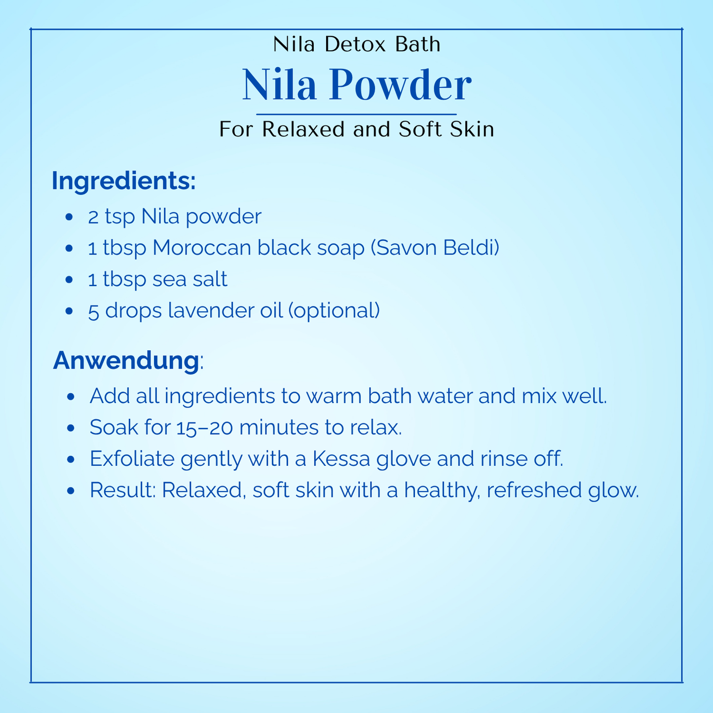 Nila Pulver 50 g – Traditionelles marokkanisches Indigo-Pulver für Haut & Spa