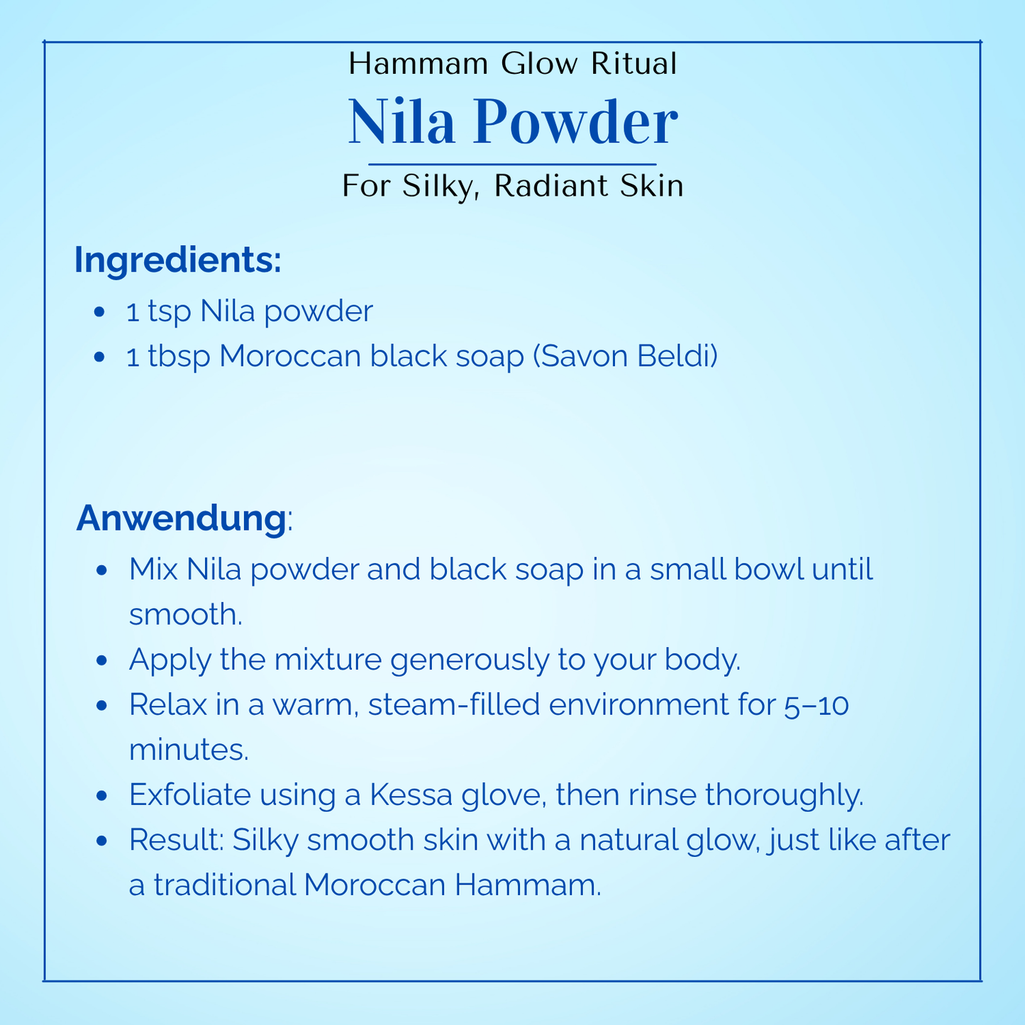 Nila Pulver 50 g – Traditionelles marokkanisches Indigo-Pulver für Haut & Spa